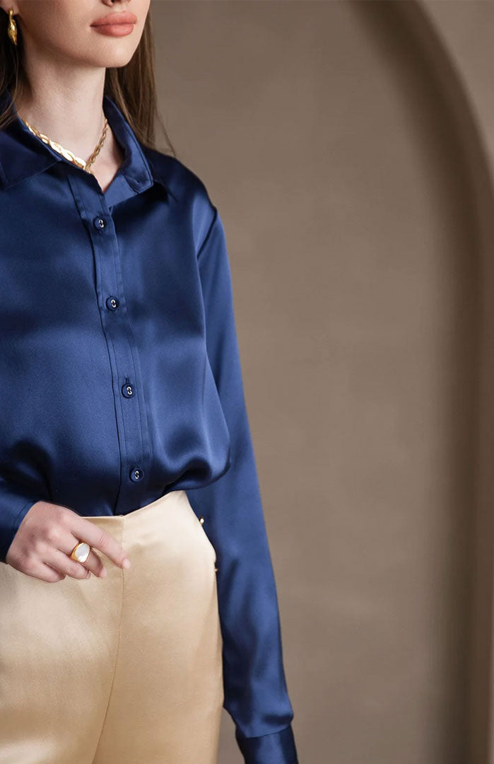 Blue Moon | Classic Satin Shirt