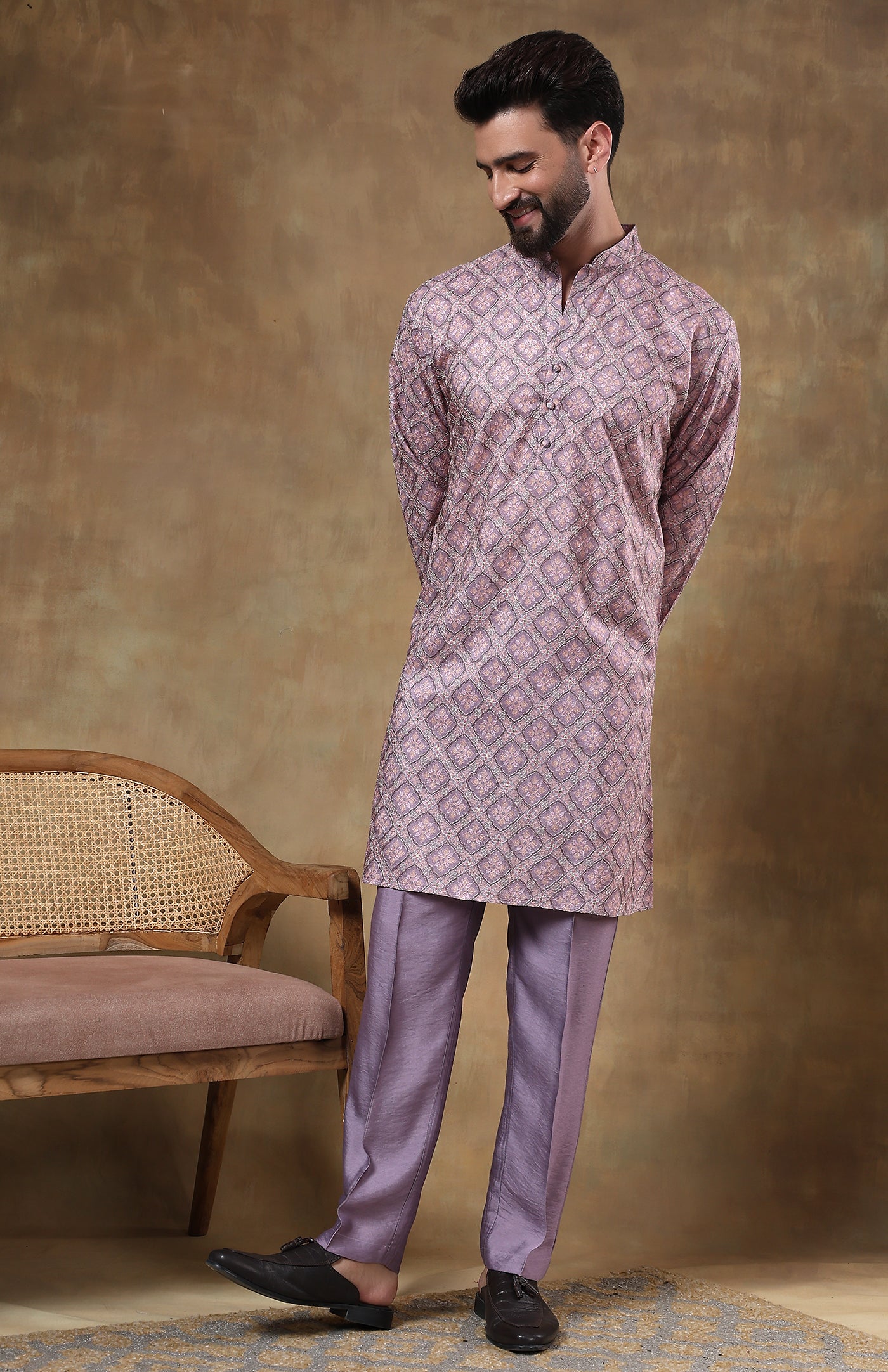 Mauve Utsav | Chanderi Cotton Silk Kurta