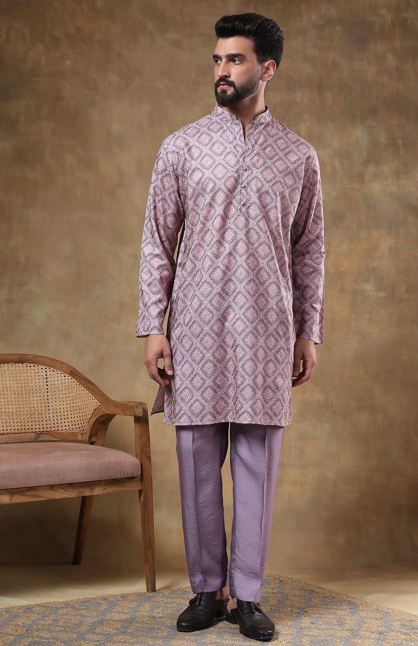 Mauve Utsav | Chanderi Cotton Silk Kurta