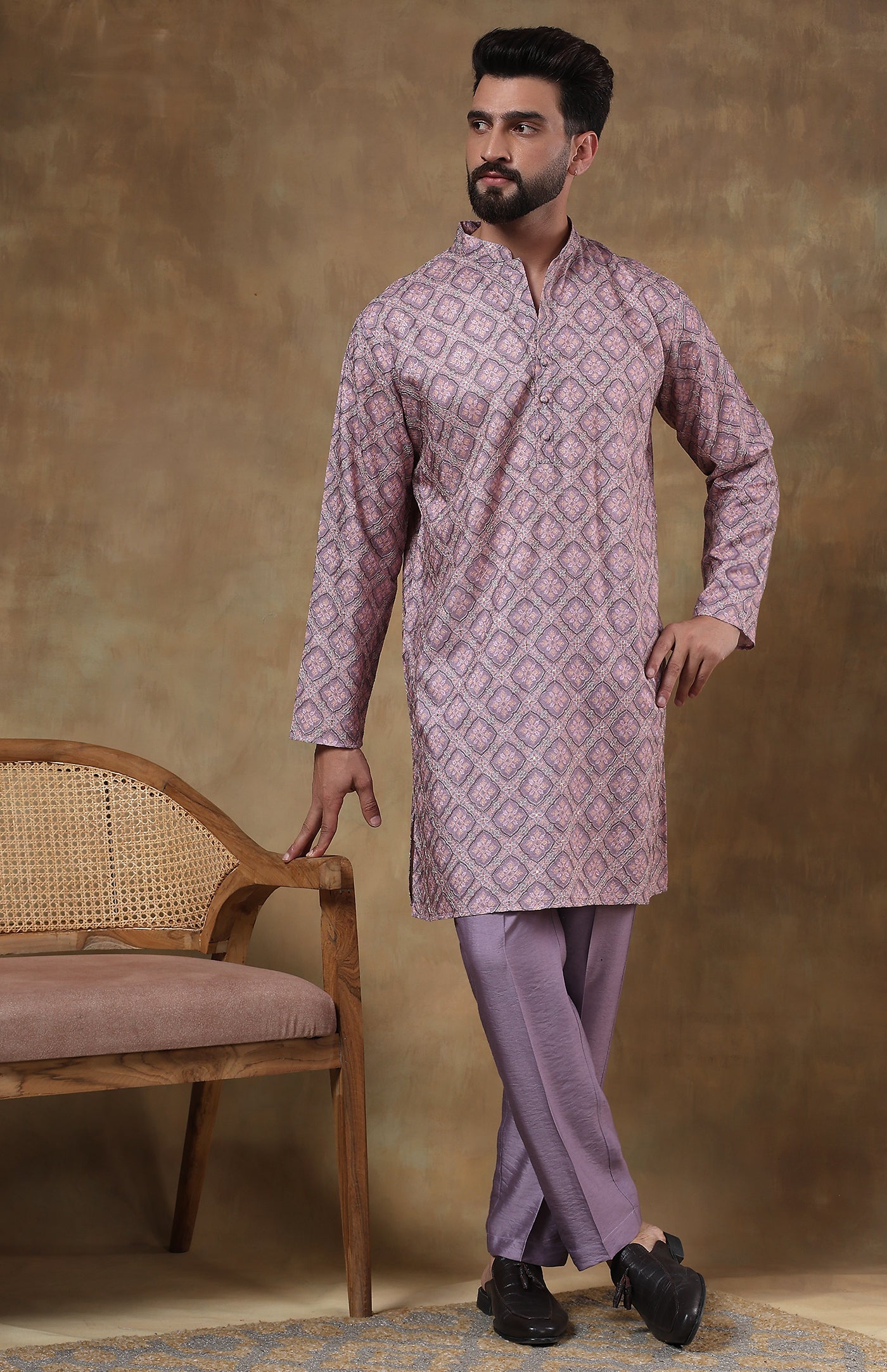 Mauve Utsav | Chanderi Cotton Silk Kurta