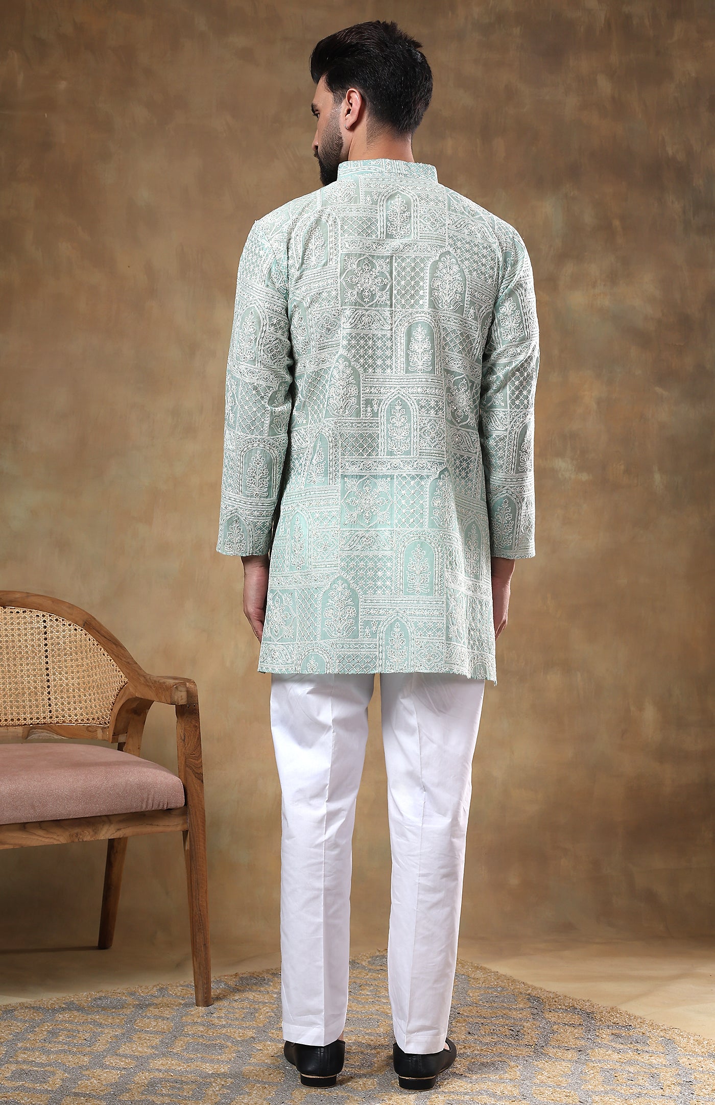 Pista Mehfil | Raw Chanderi Silk Kurta