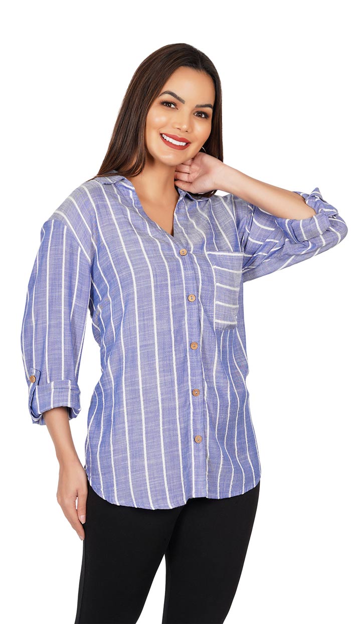 Products-Blue-and-White-Striped-Printed-Casual-Long-Sleeve-Stylish-V-Neck-Shirts-with-Pocket