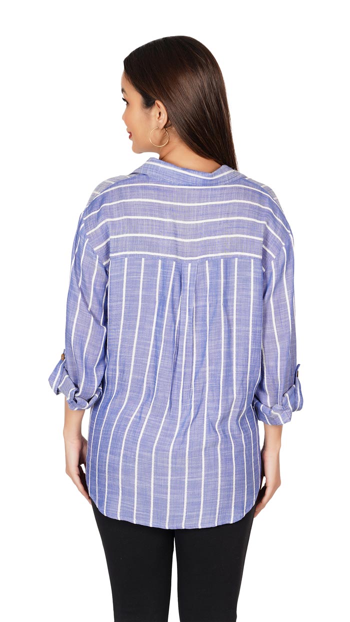 Products-Blue-and-White-Striped-Printed-Casual-Long-Sleeve-Stylish-V-Neck-Shirts-with-Pocket