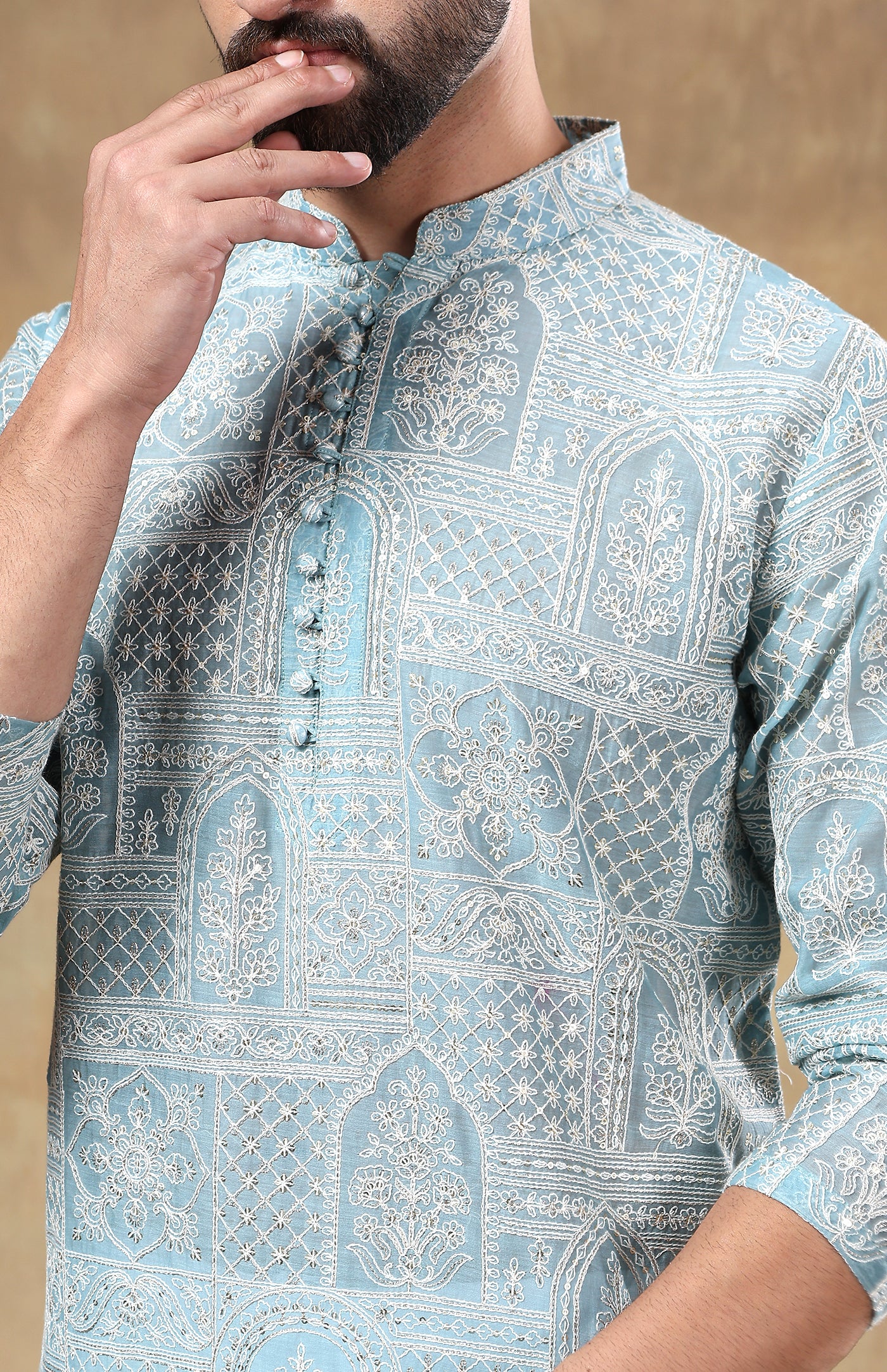 Rangrez Blue | Chanderi Cotton Kurta