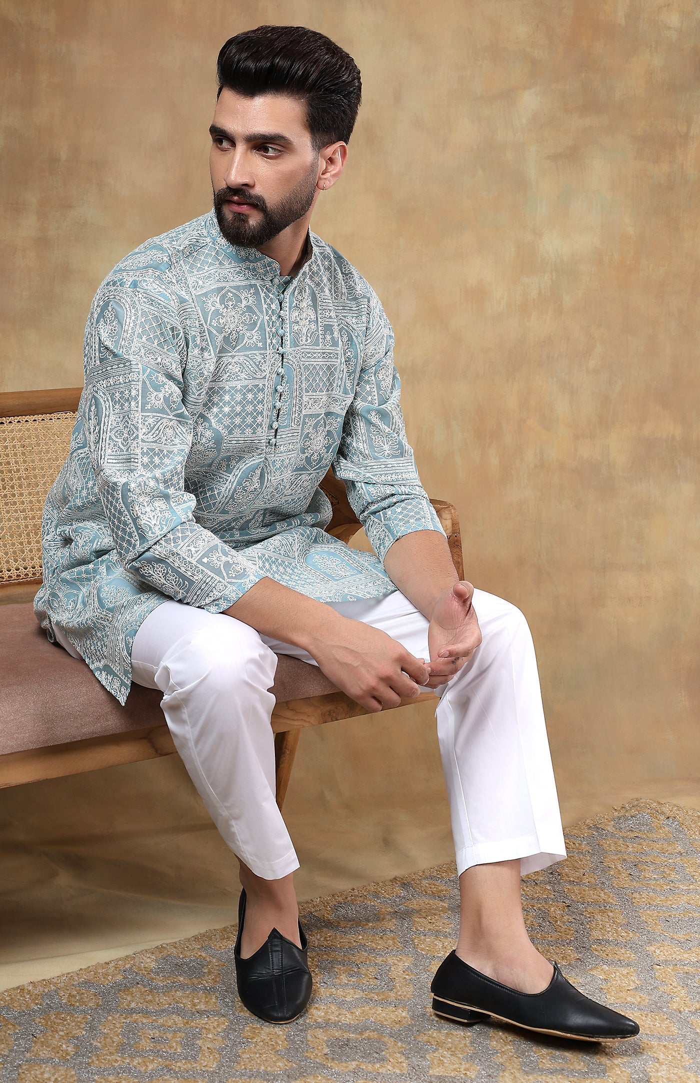 Rangrez Blue | Chanderi Cotton Kurta