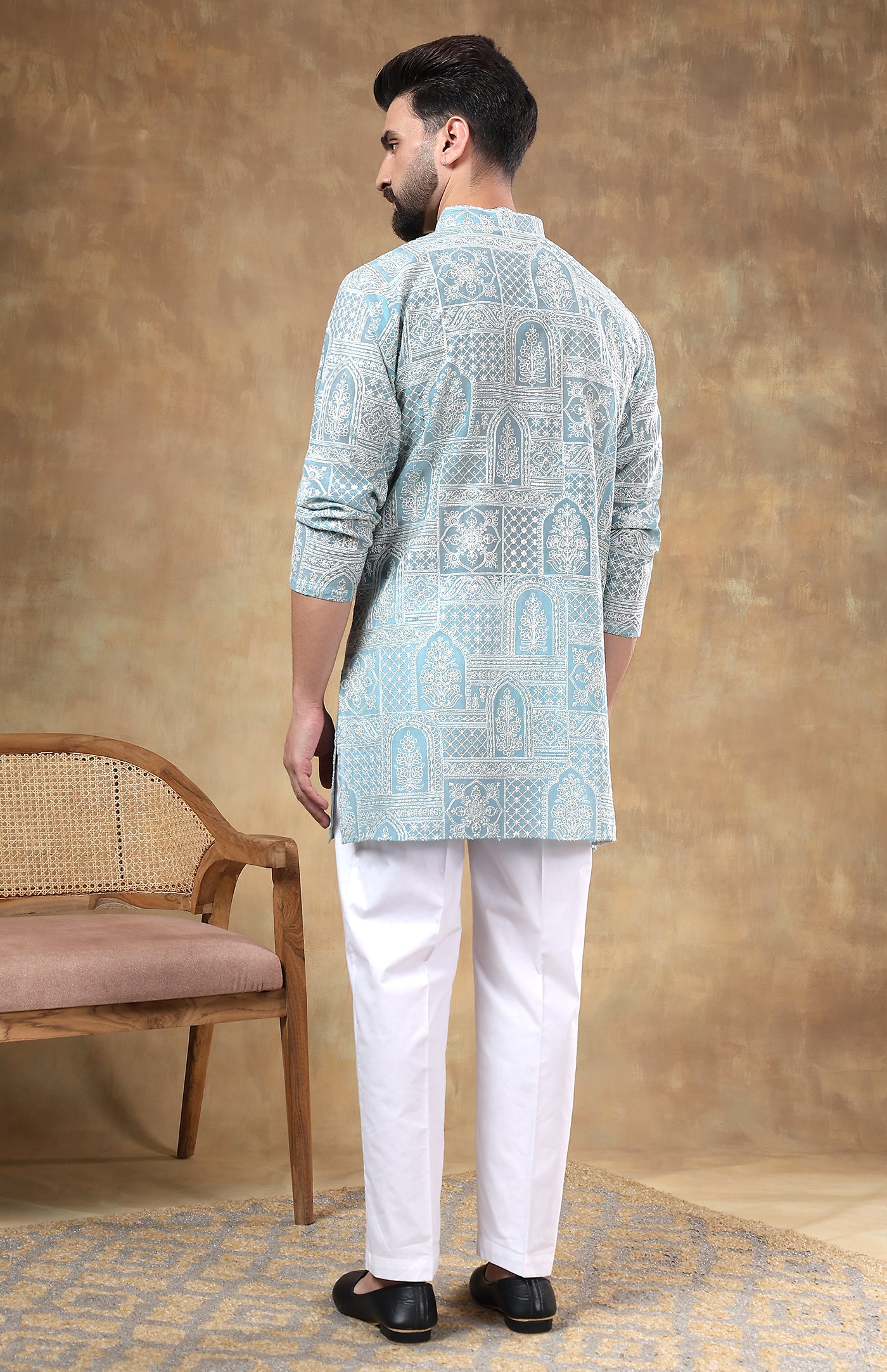 Rangrez Blue | Chanderi Cotton Kurta