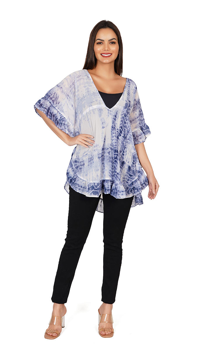 Tie-Dye-Kaftan-Style-Top-Swimsuit-Cover-Ups-V-Neck-Coverup-Beach-Dress-7