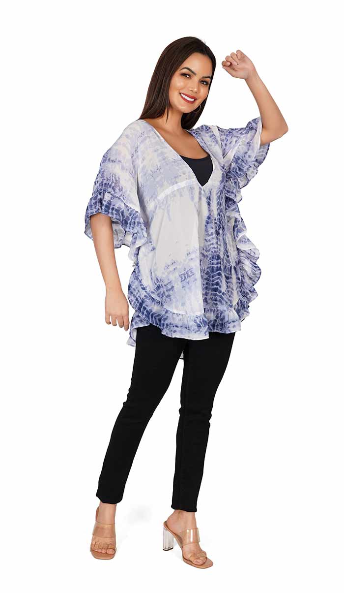 Tie-Dye-Kaftan-Style-Top-Swimsuit-Cover-Ups-V-Neck-Coverup-Beach-Dress