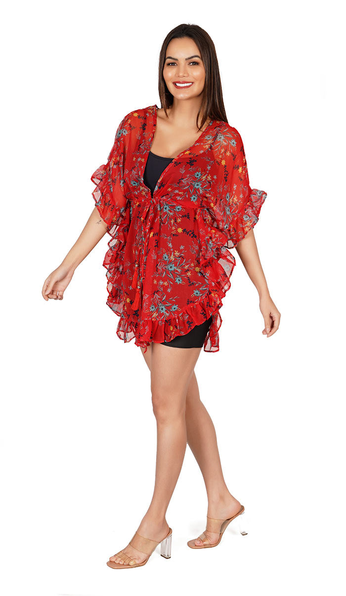 Tomato-Red-Floral-_-Kaftan-Style-Swimsuit-Coverup-Beach-Dress