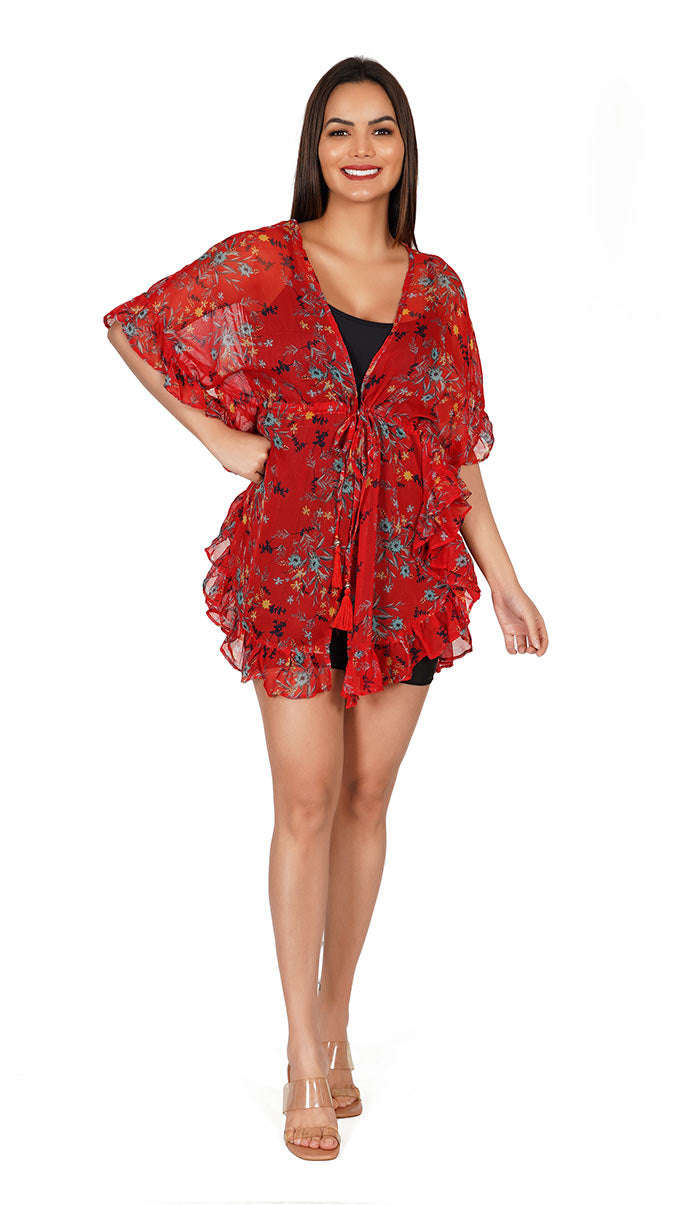 Tomato-Red-Floral-_-Kaftan-Style-Swimsuit-Coverup-Beach-Dress