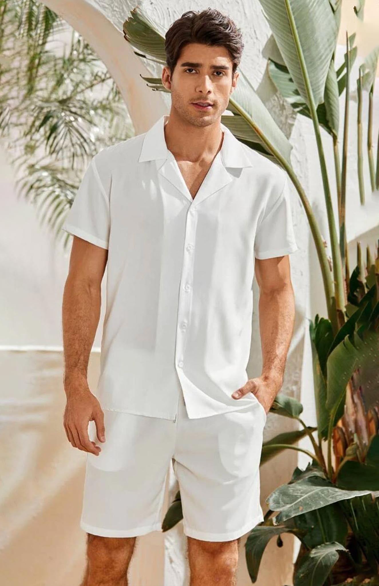 Blanc Co-ord Set | White Shirt & Short 100% Cotton