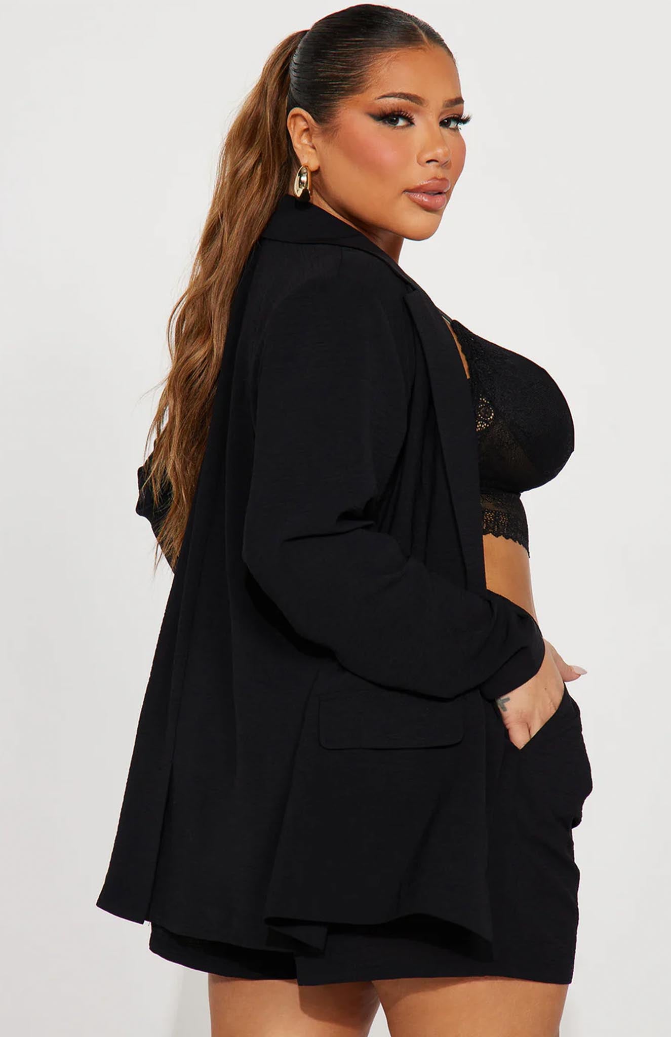 Black Beauty Blazer Short Set | Power Suit - Luxeliv Women