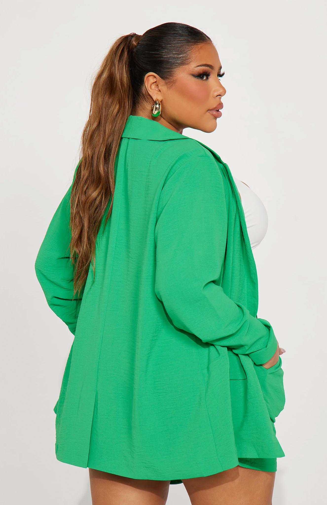 Evergreen Luxe Blazer Short Set | Power Suit