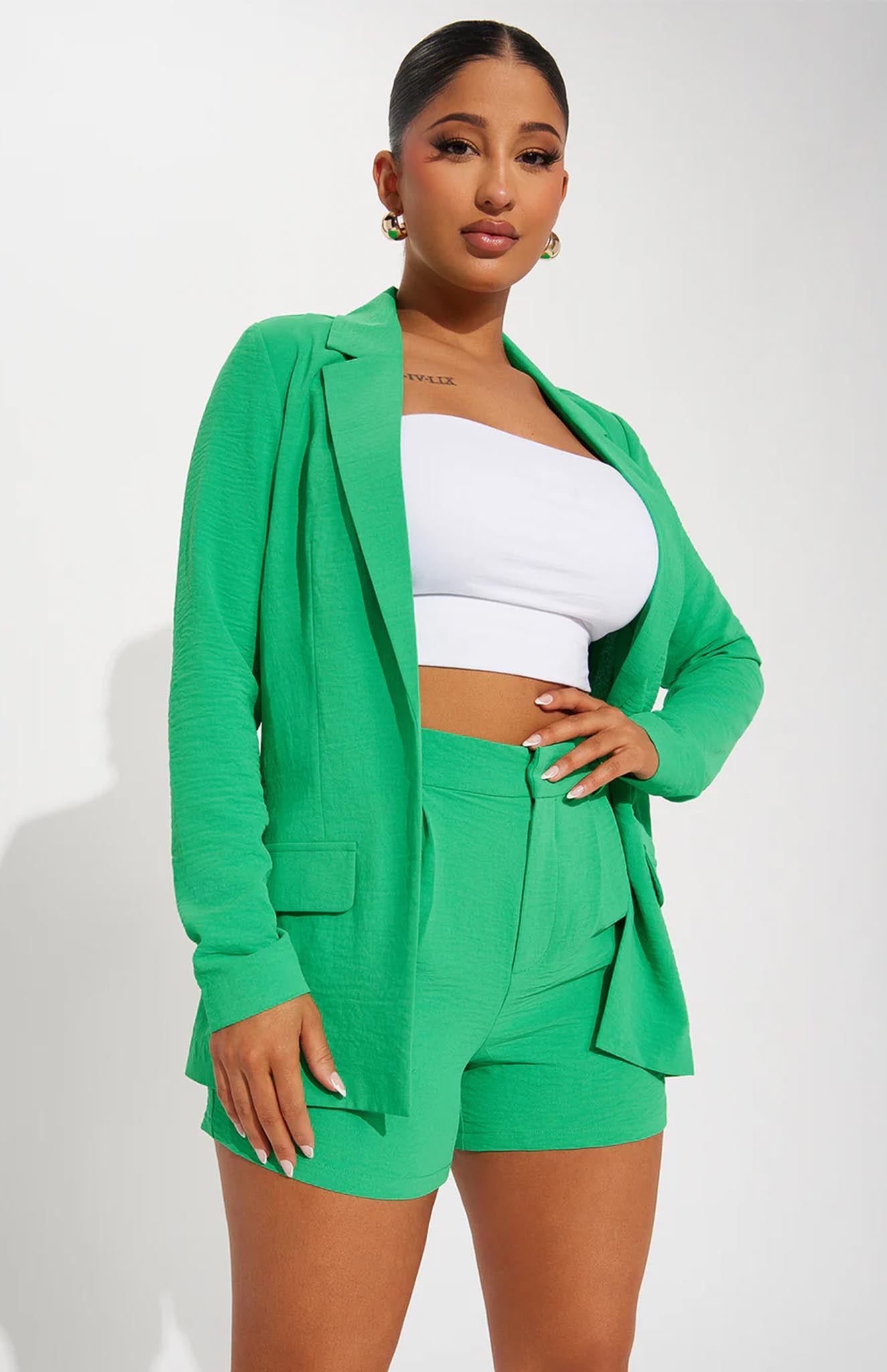 Evergreen Luxe Blazer Short Set | Power Suit | Luxeliv Men