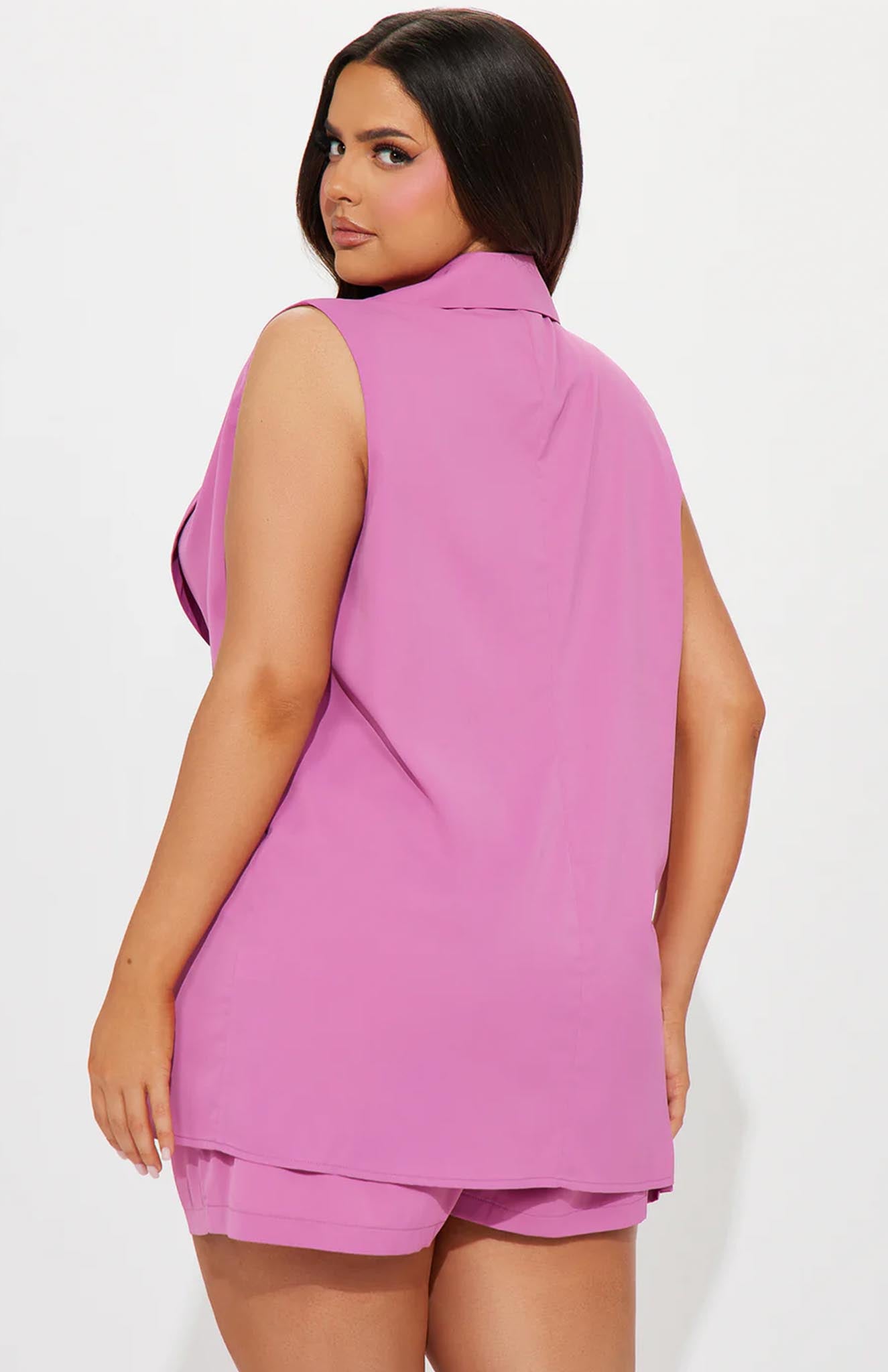 Pink Elegance Blazer Short Set | Power Suit
