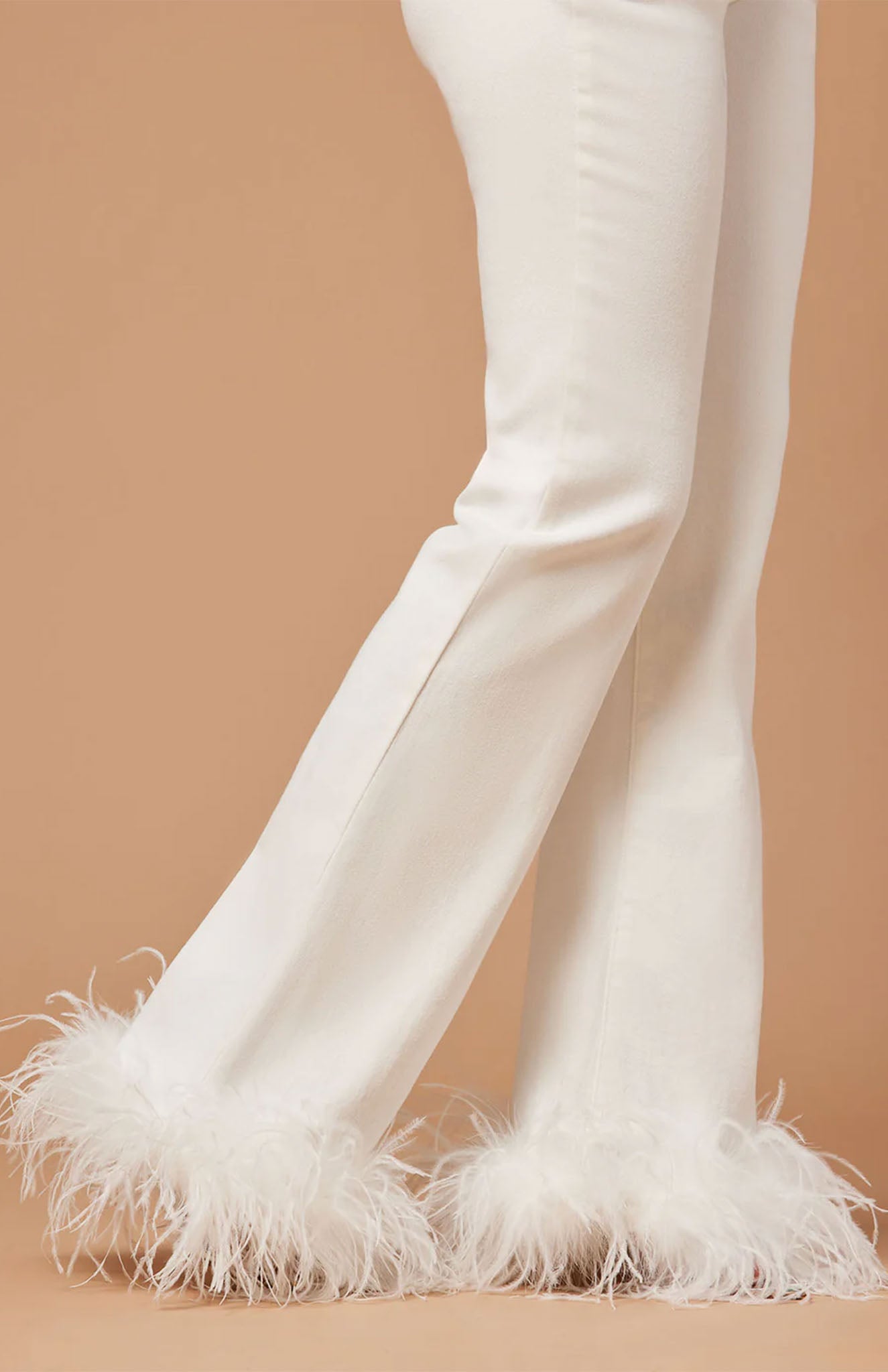 Angel Wings White Power Suit | White Feather Blazer Set | Luxeliv Women