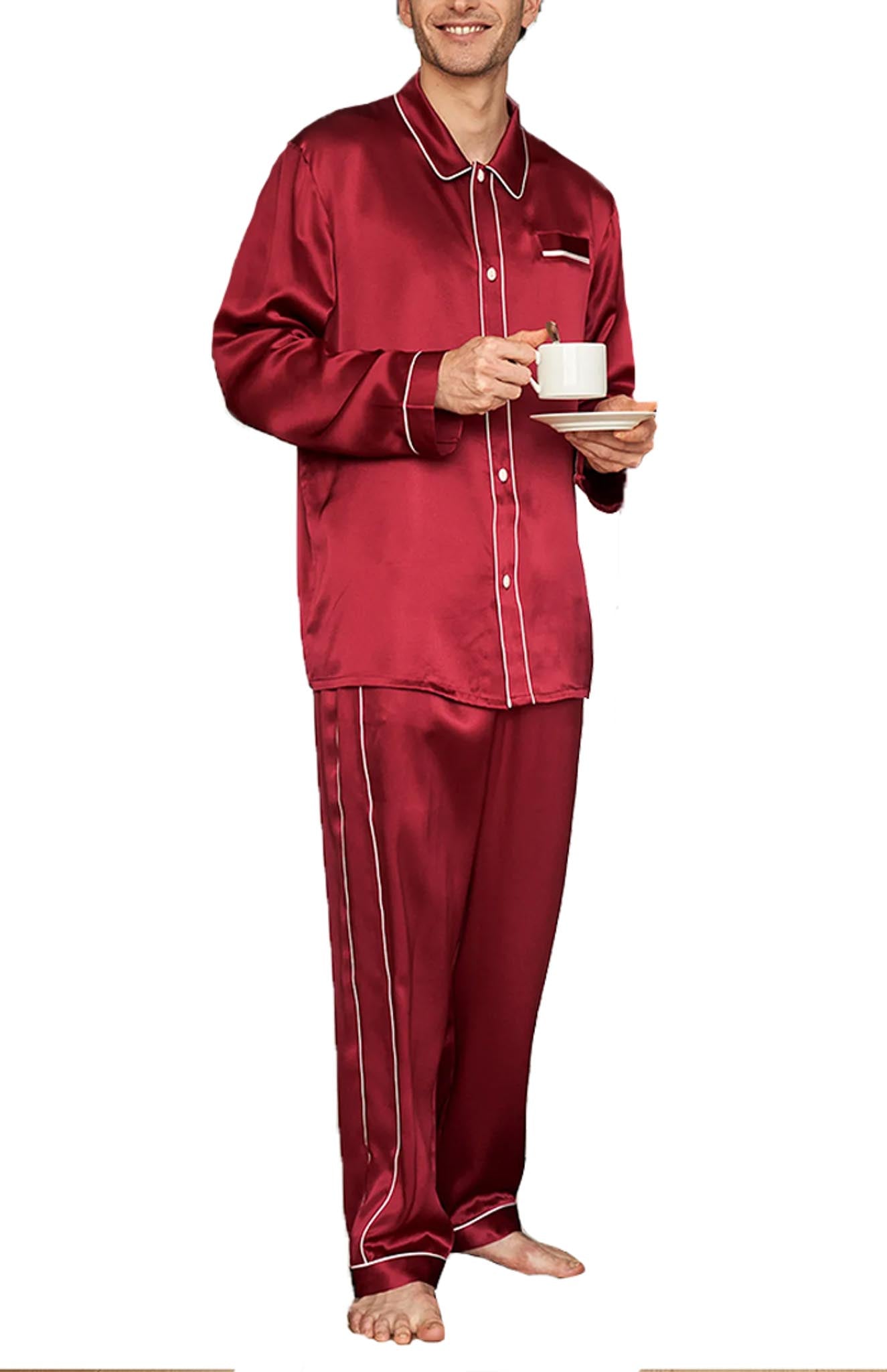 Bold Red Satin LOUNGEWEAR SET