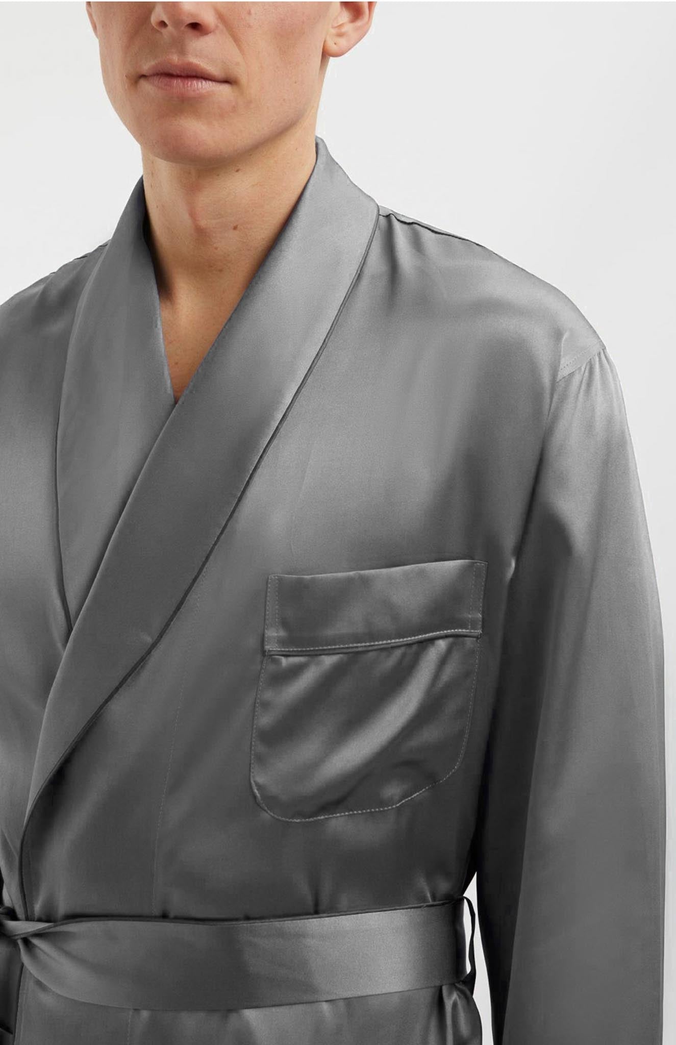 Silken Silver Robe - Luxurious Loungewear Collection | Luxeliv men