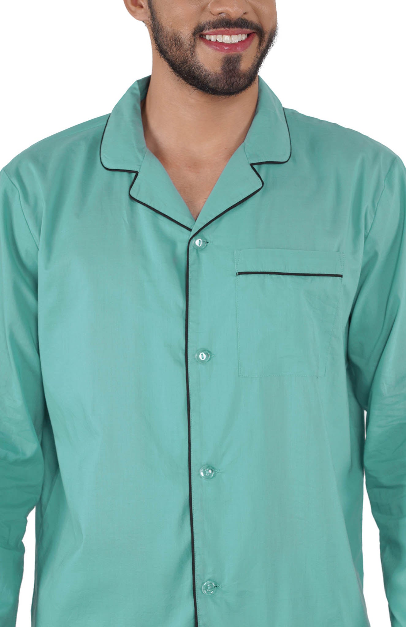 Aqua Marine | Lounge Wear Set | 100% Cotton | Luxeliv Men