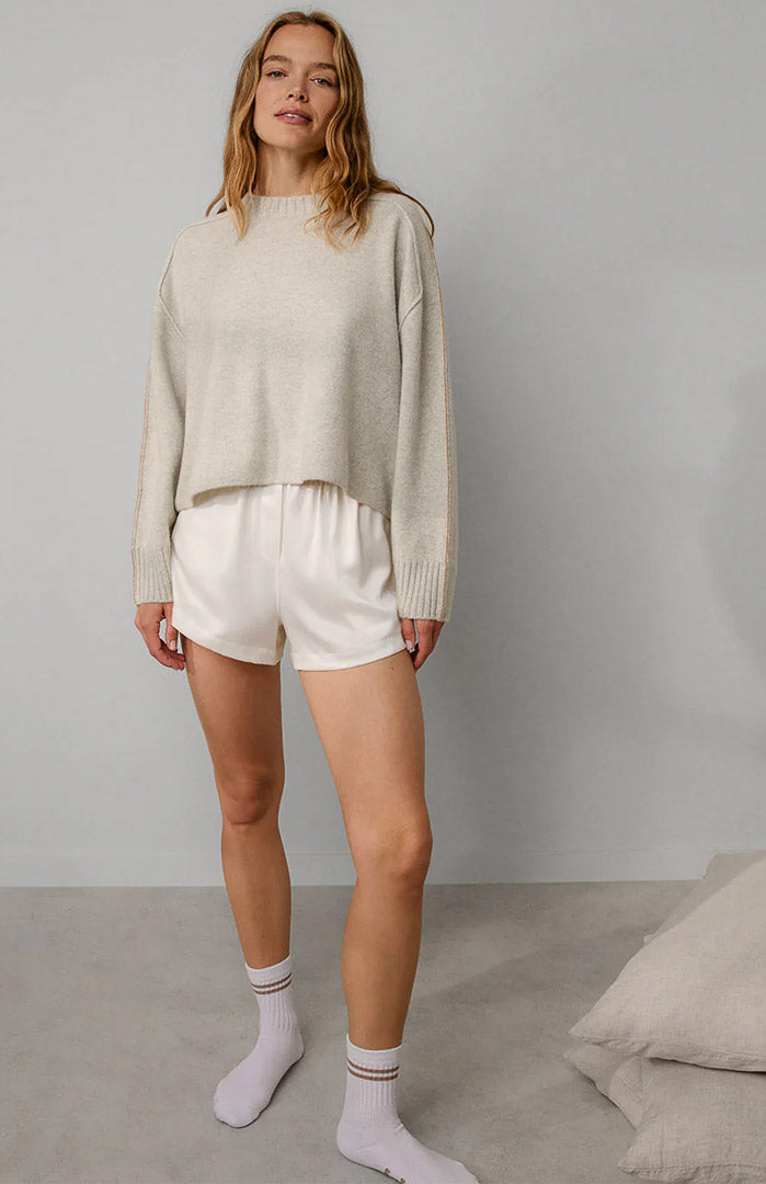 Ivory Luxe – Women’s White Armani Satin Boxer Shorts