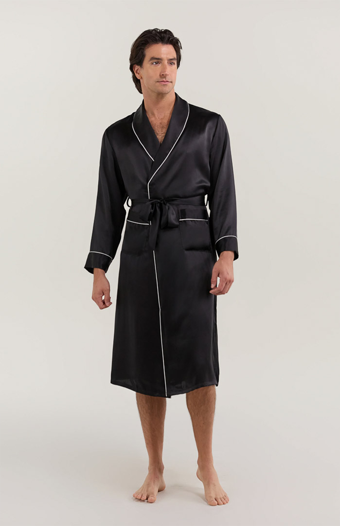 Black Satin Robe and Pyjama | Armani Satin