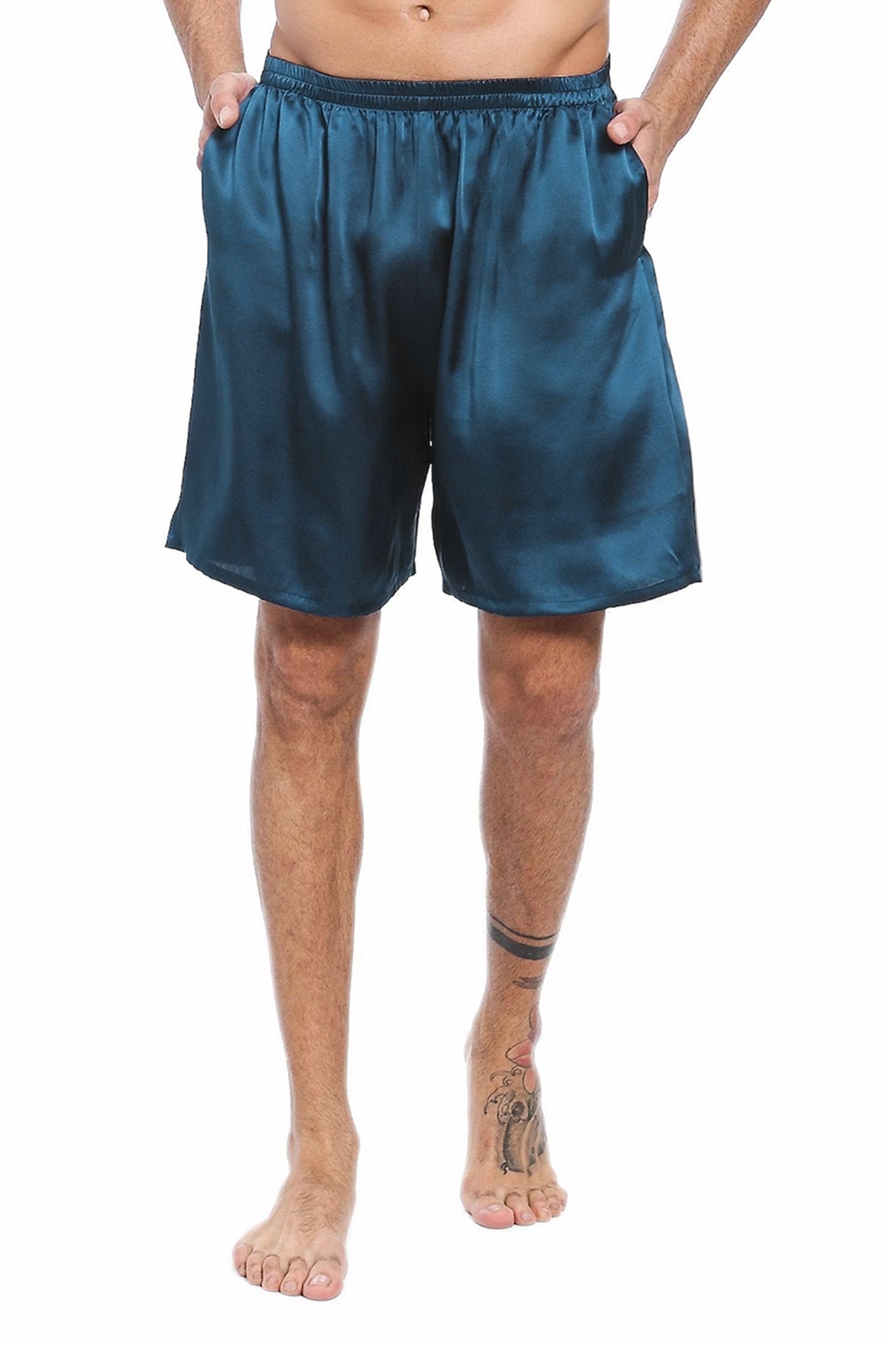 Sapphire Blue Satin Touch Men's Comfort Boxers