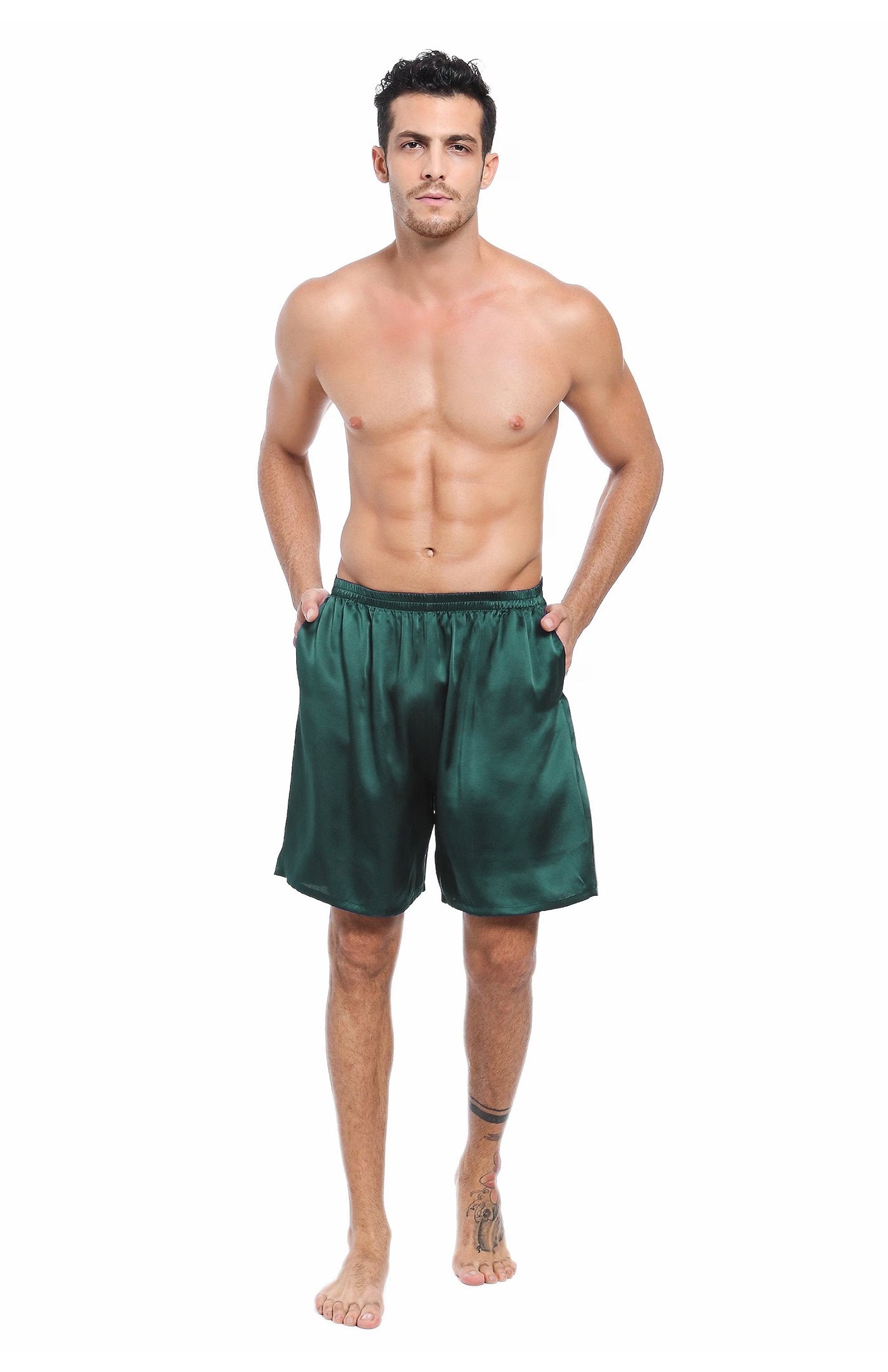Forest Breeze Green Satin Touch Men's Comfort Boxers