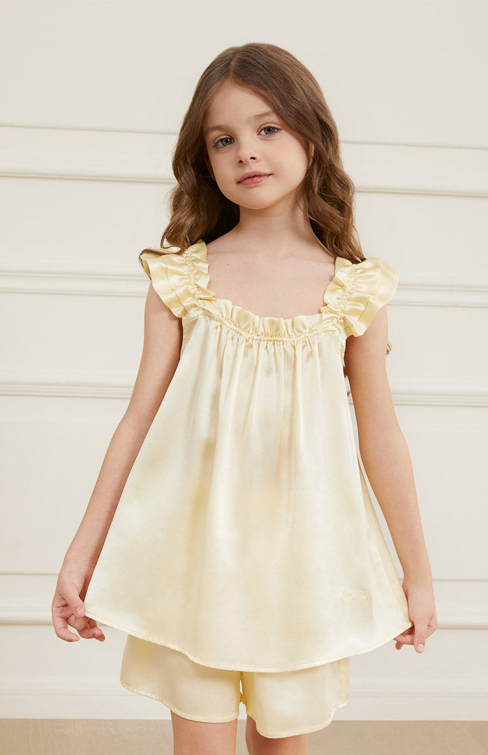 Sunshine Ruffle Loungewear Set | Luxe Sleepwear for Kids