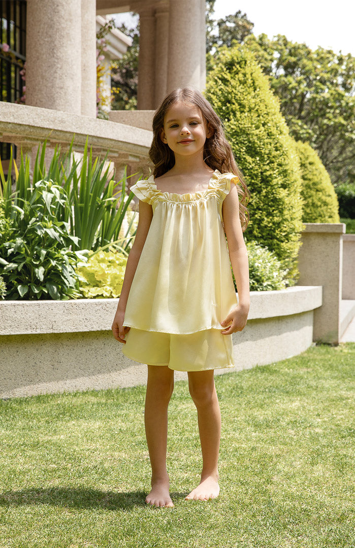 Sunshine Ruffle Loungewear Set | Luxe Sleepwear for Kids