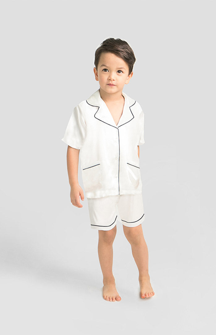 Little Gentleman Satin Set | Luxe Unisex Sleepwear