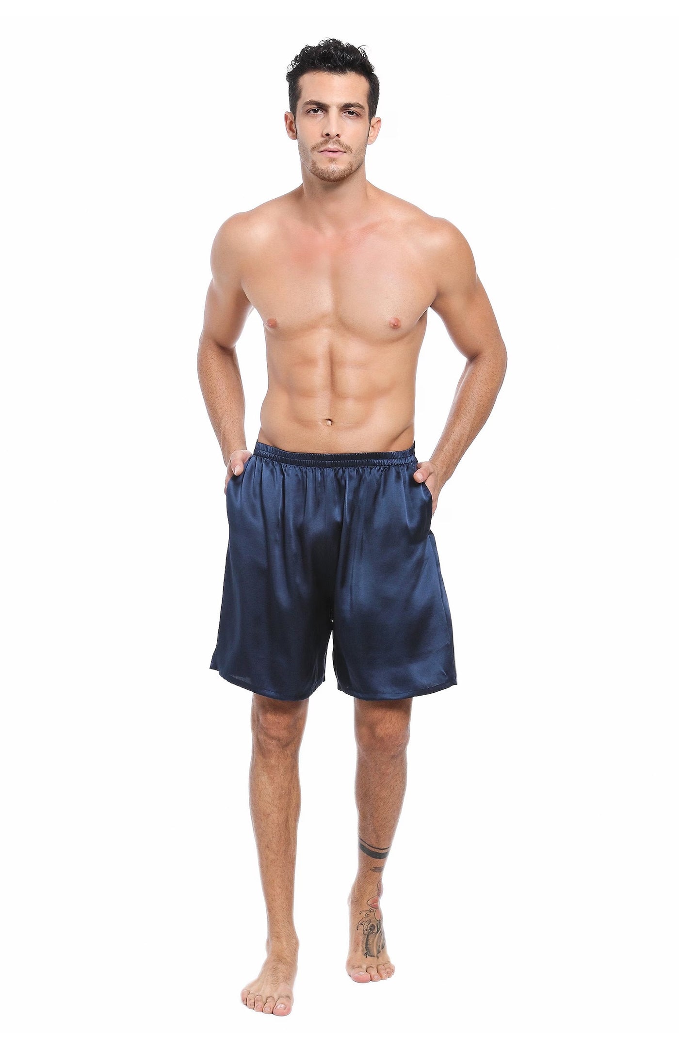 Cobalt Blue Satin Touch Men's Comfort Boxers