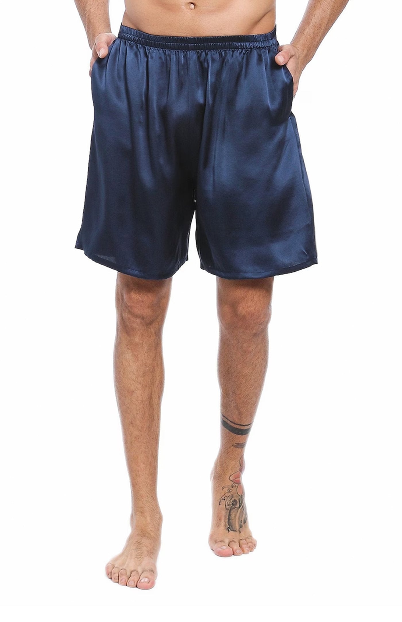 Cobalt Blue Satin Touch Men's Comfort Boxers