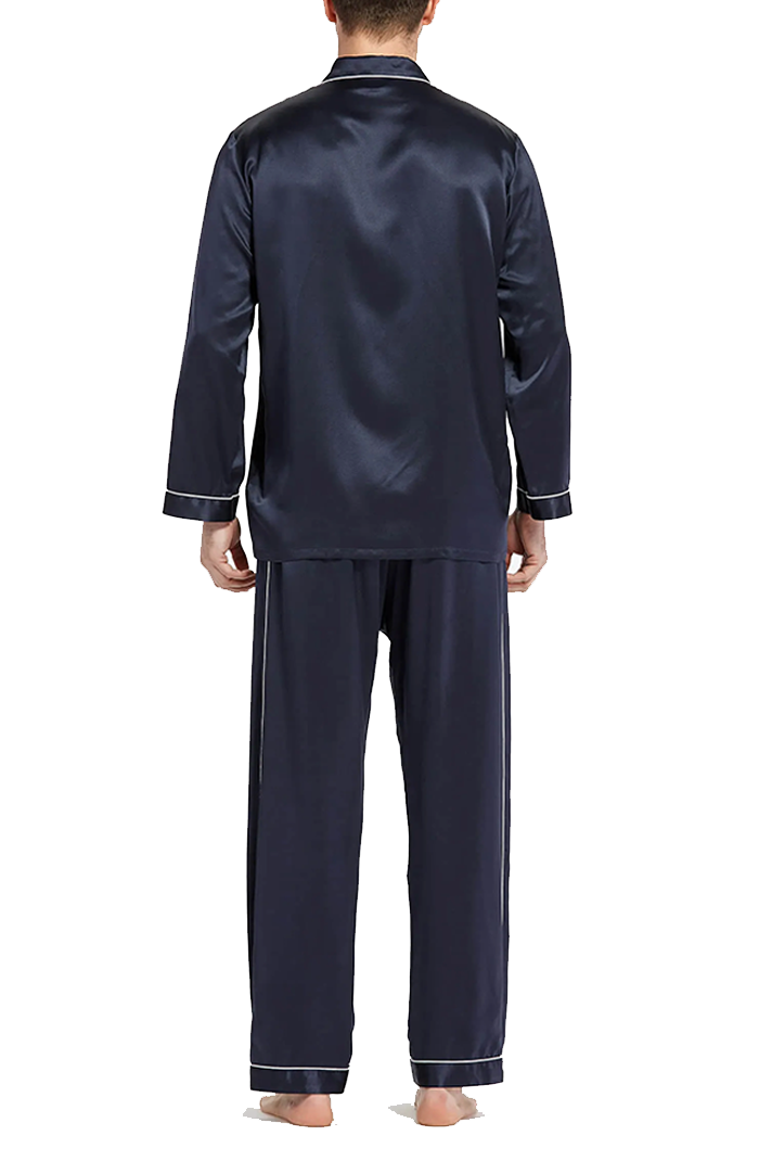 Navy Nouveau Satin LOUNGEWEAR SET