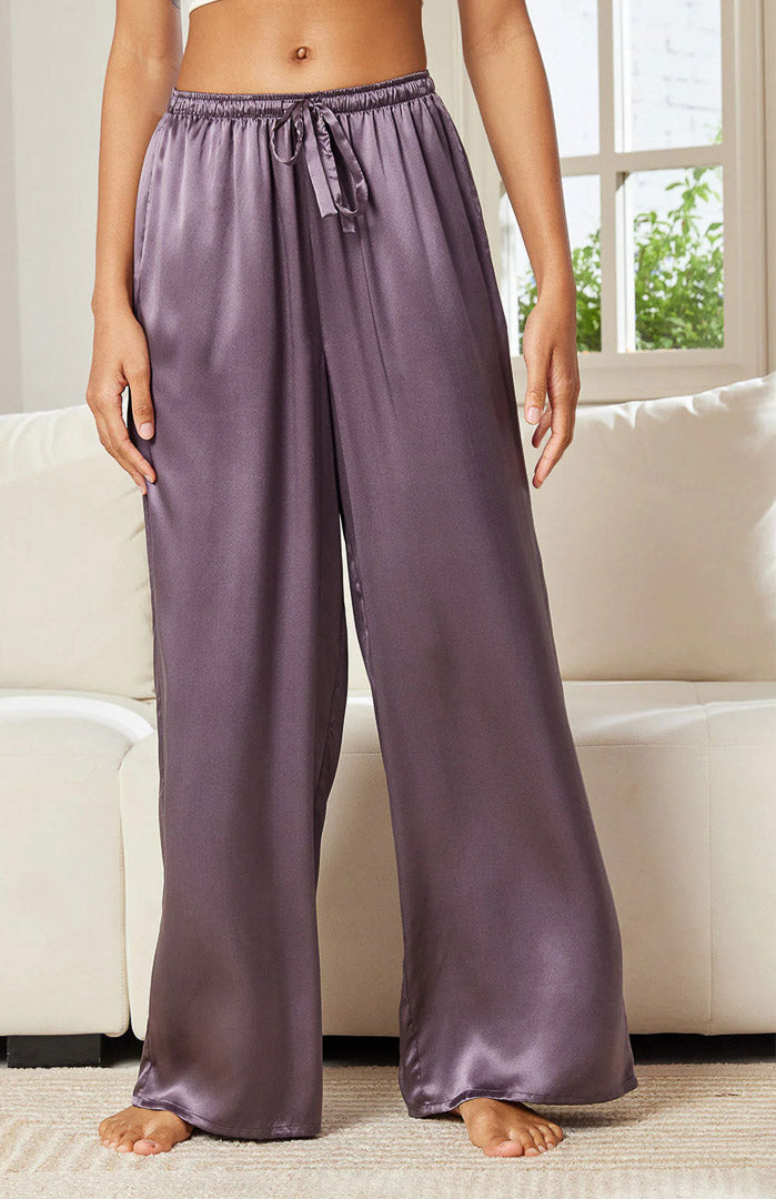 Platonic Grey Satin Drape | Comfort Lounge Pyjamas