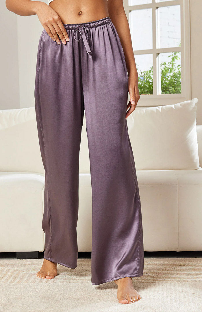 Platonic Grey Satin Drape | Comfort Lounge Pyjamas