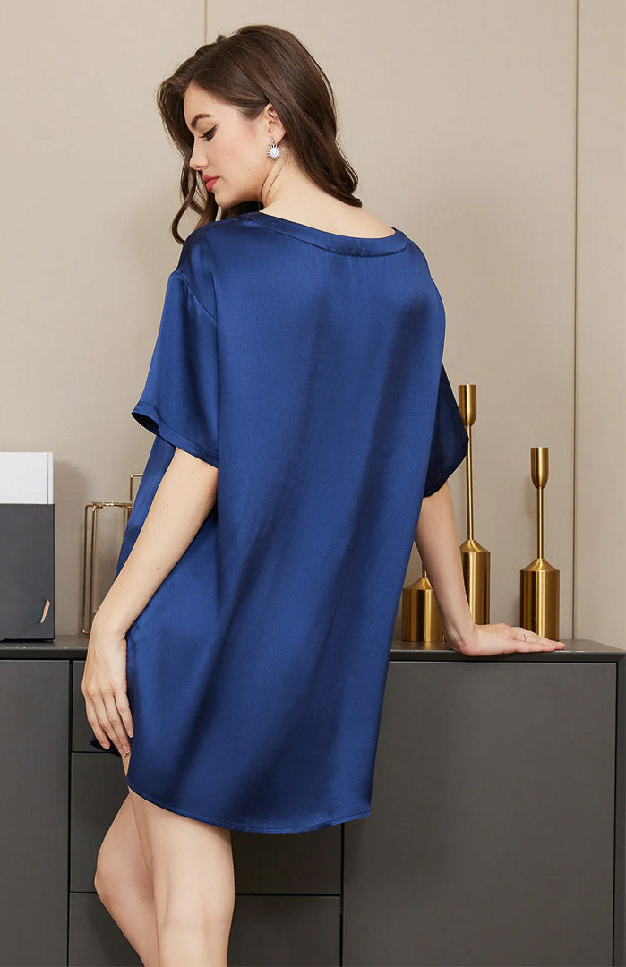 Blue Babe | Satin T-Shirt & Shorts Set