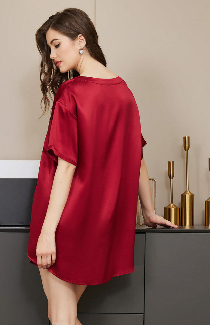 Red Roses | Satin T-Shirt & Shorts Set