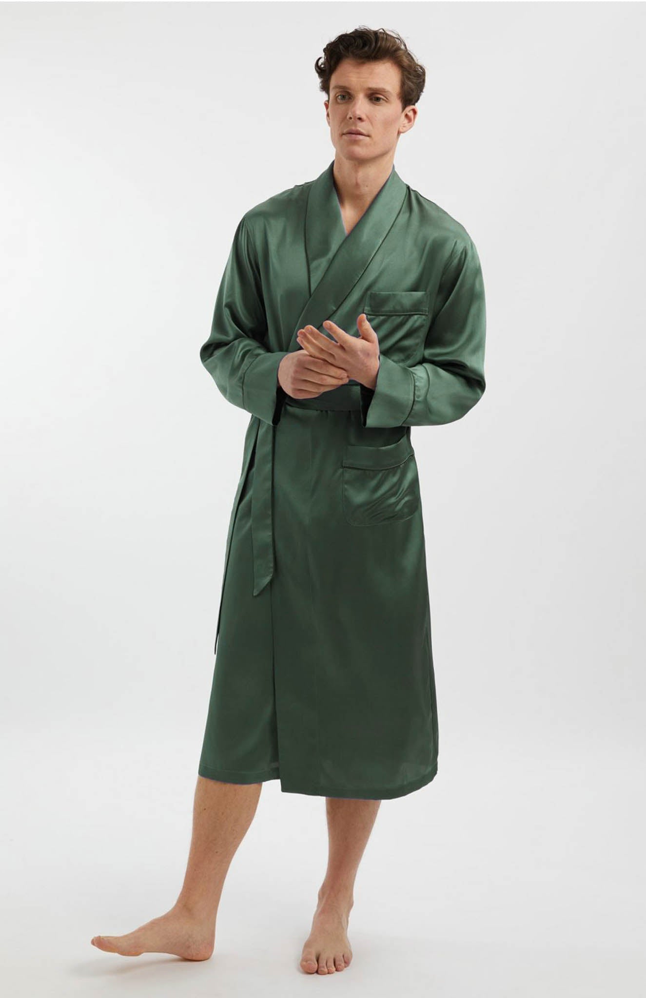 Royal Olive Robe - Luxurious Loungewear Collection