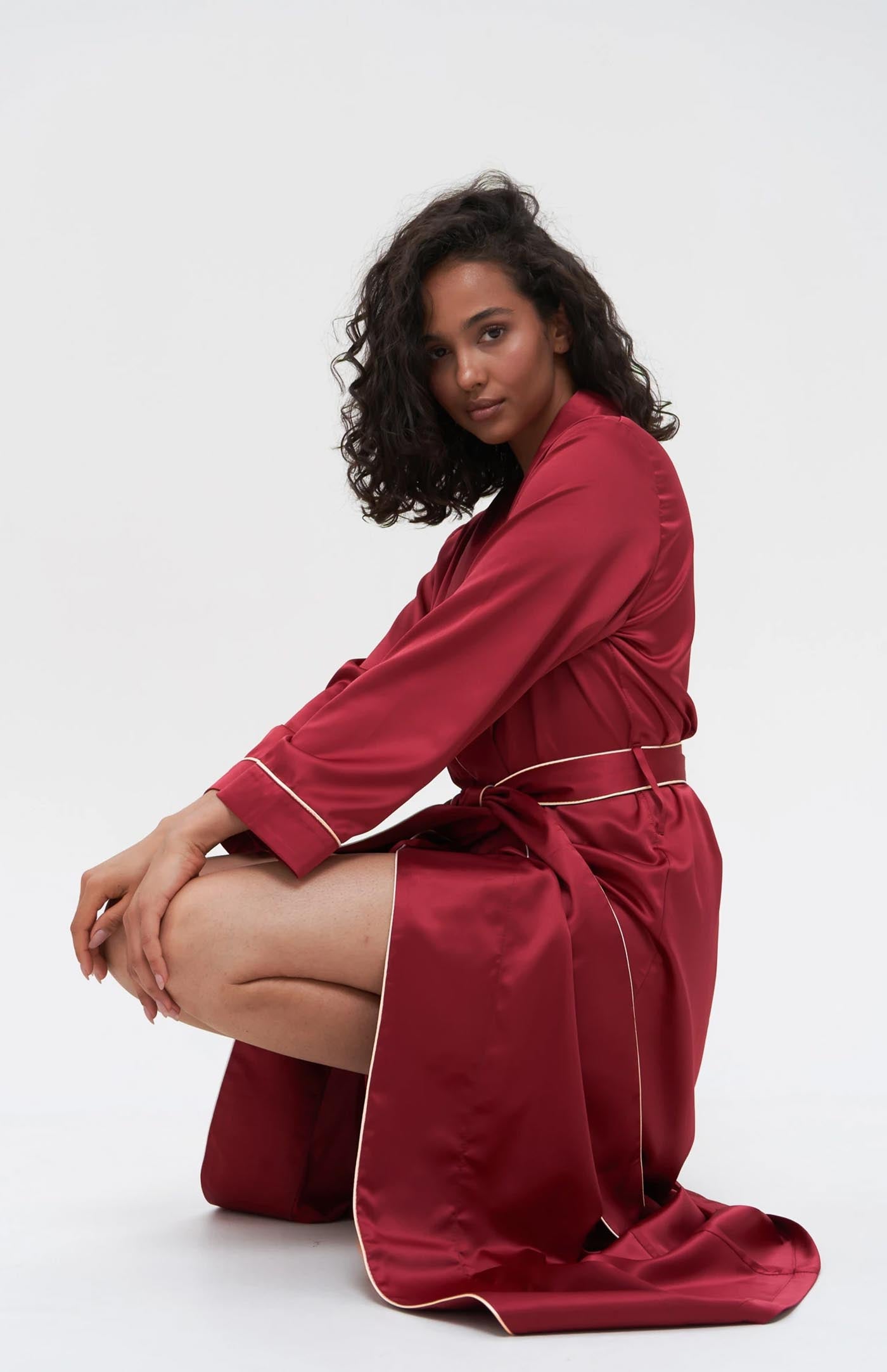 Ruby Red | Red Satin Robe