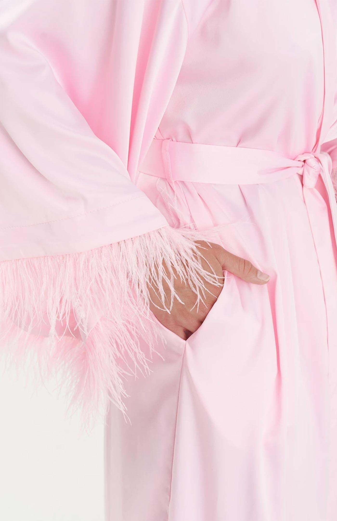 Salena | Pink Feather Robe - Wedding Collection