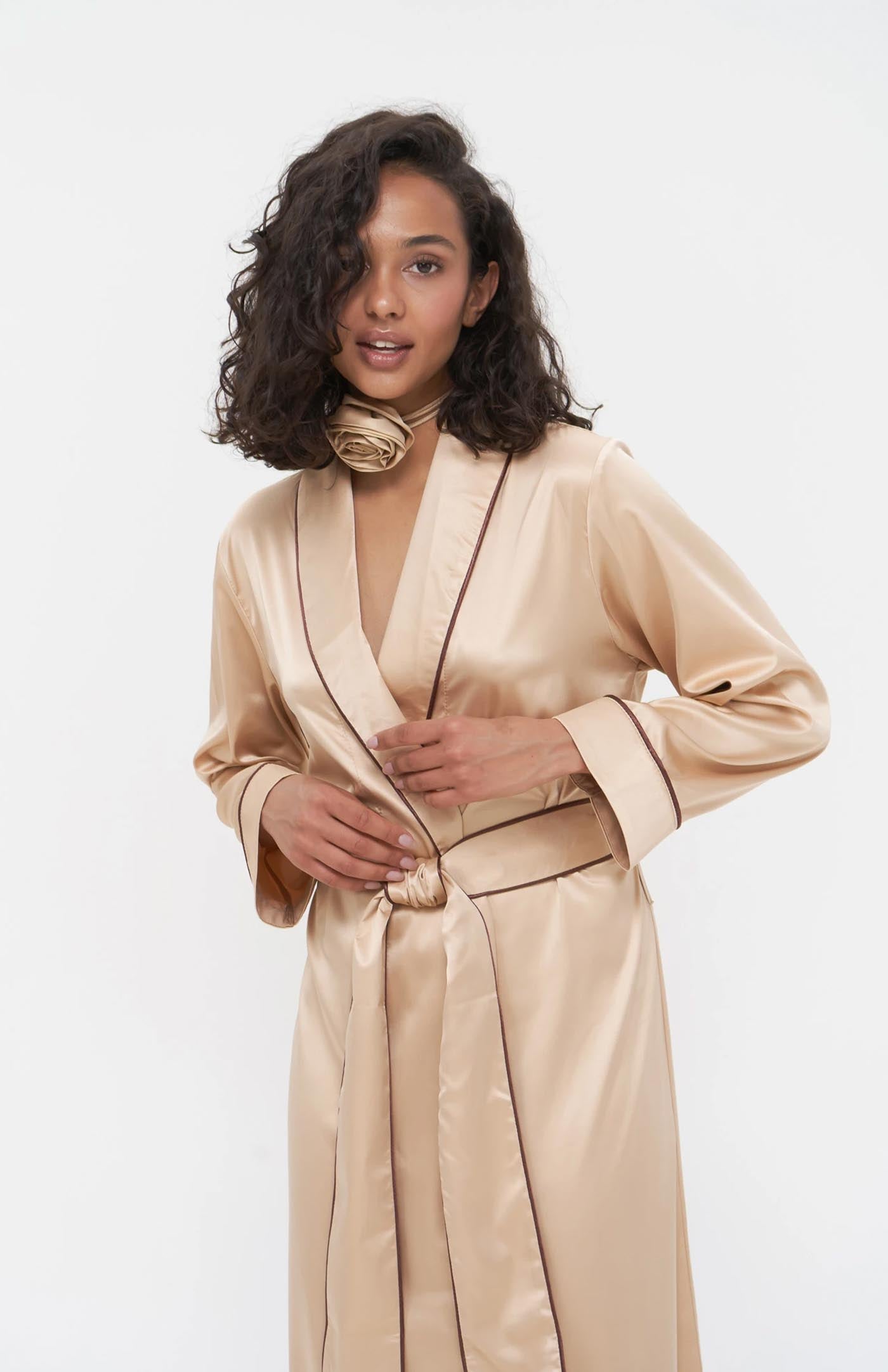 Goddess Gold | Gold Satin Robe