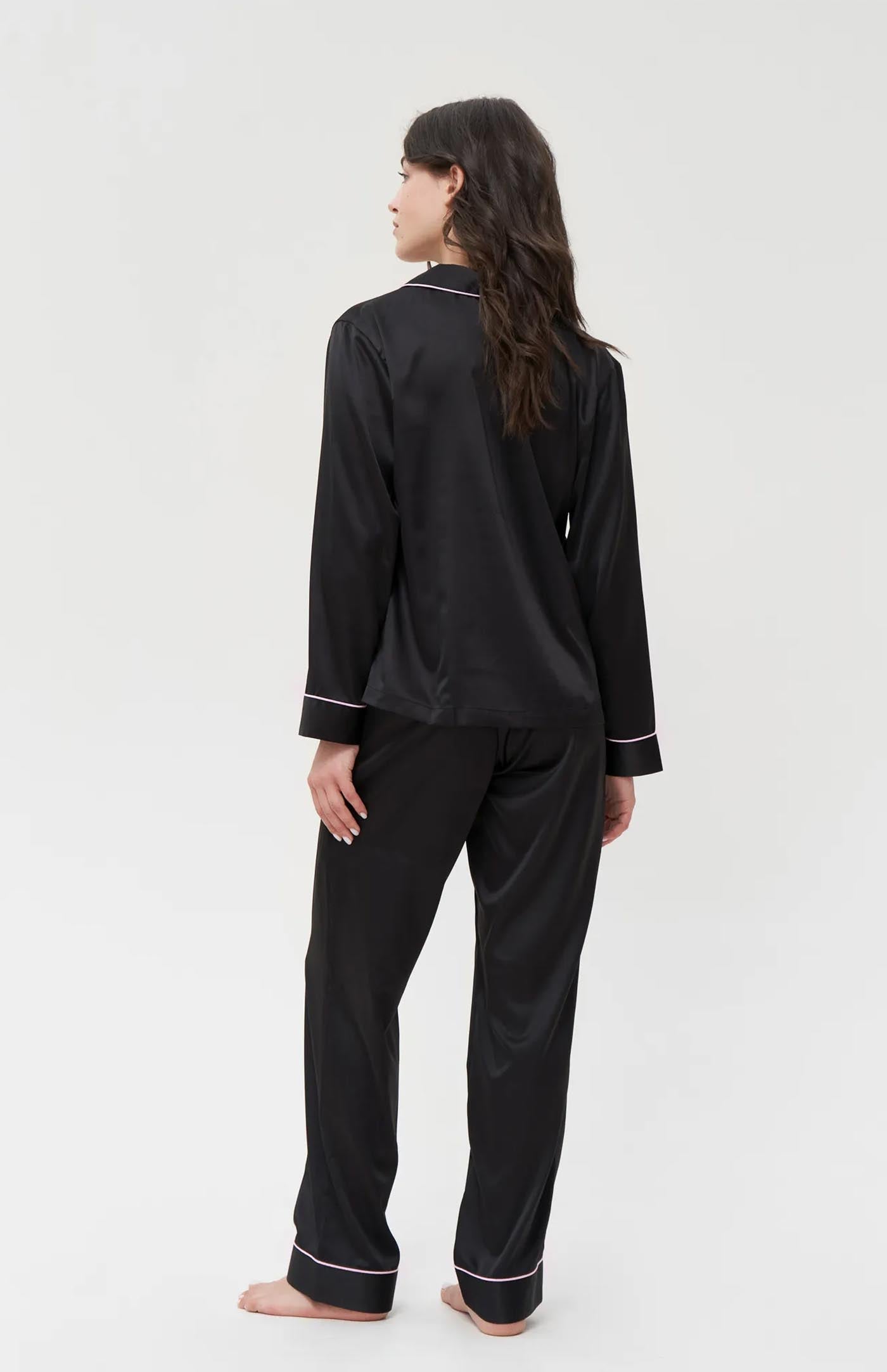 Noir Rose | Black with Pink detail Wedding Loungewear