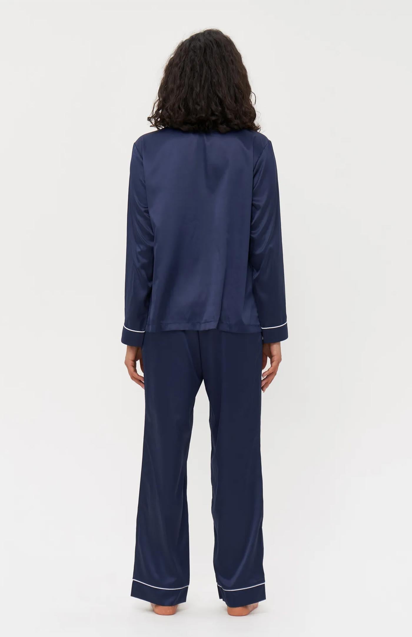Indigo Silk Loungewear | Navy Blue Wedding Loungewear