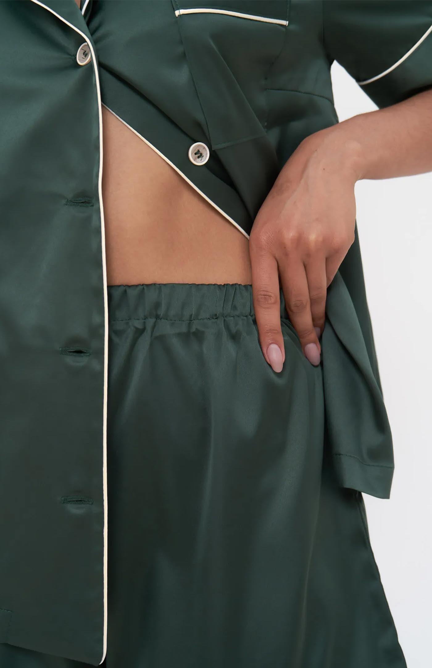 Evergreen Embrace | Green Bridal Loungewear