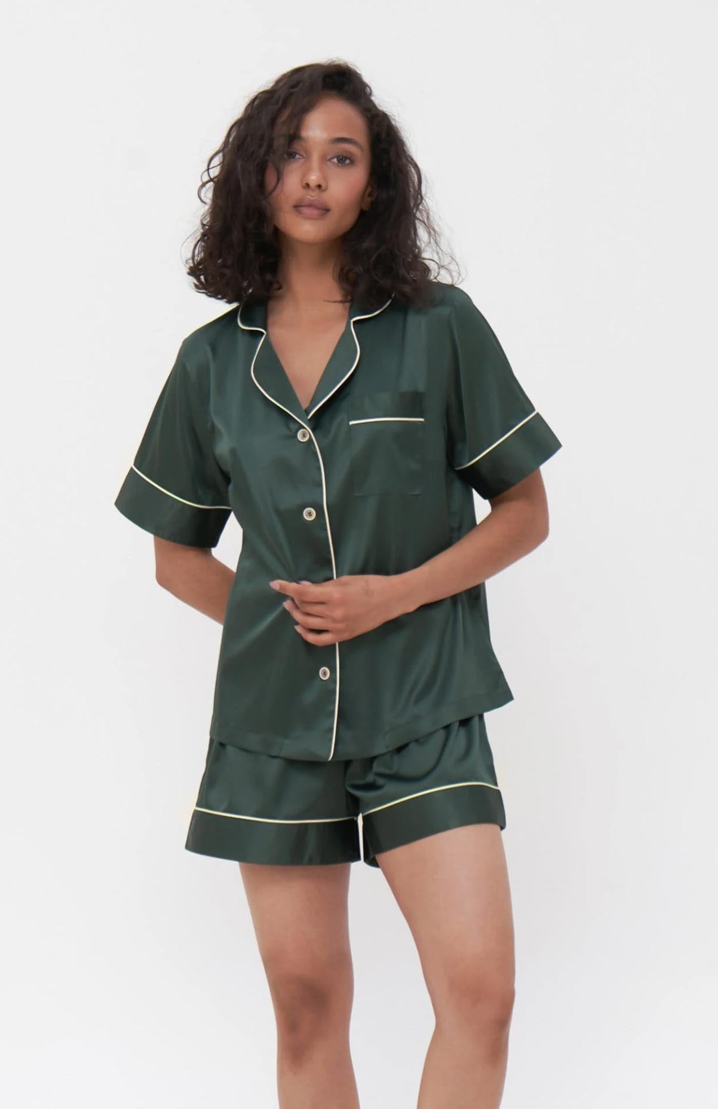 Evergreen Embrace | Green Bridal Loungewear