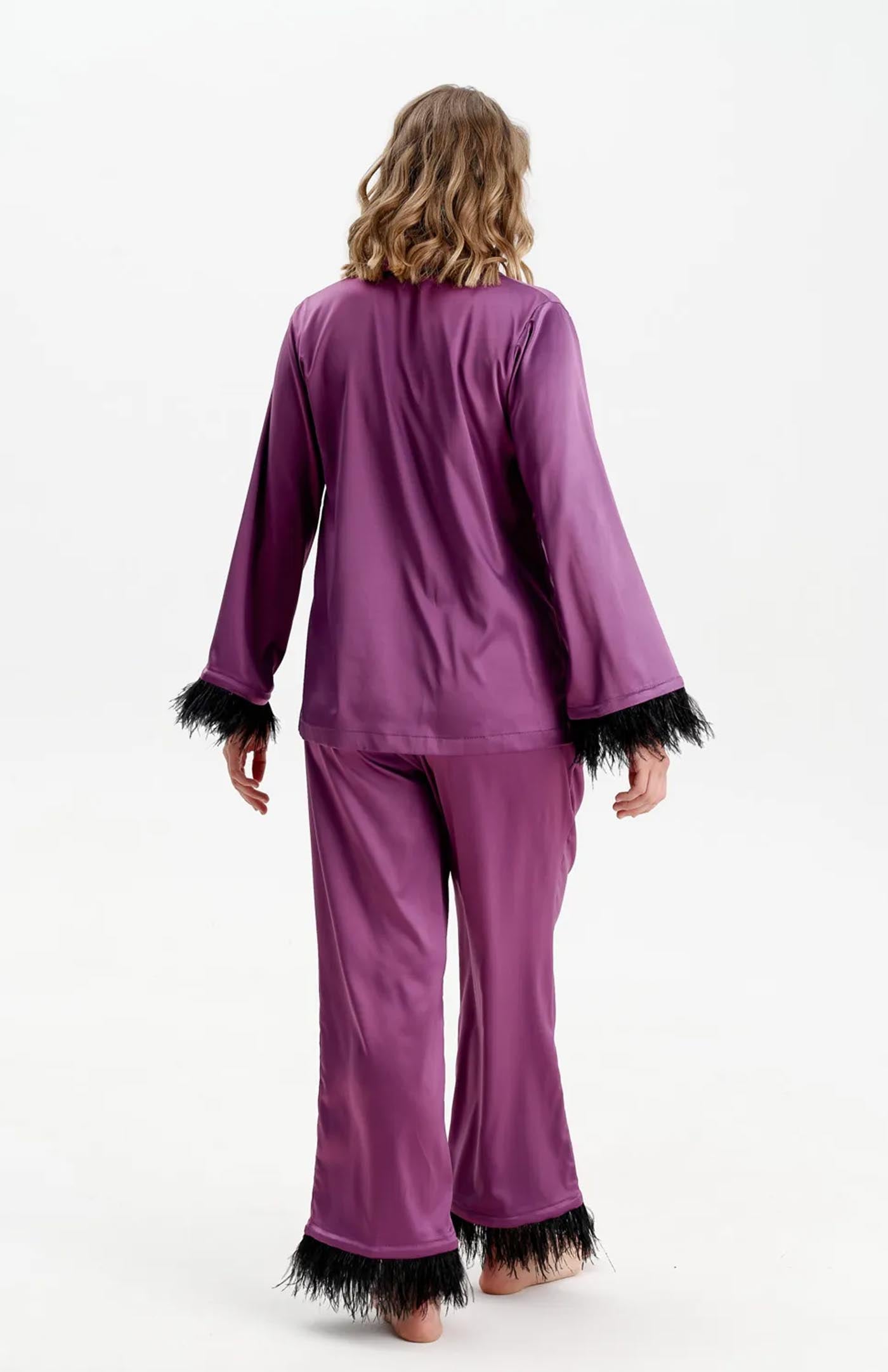Purple Enchantment | Purple Bridal Feather Loungewear