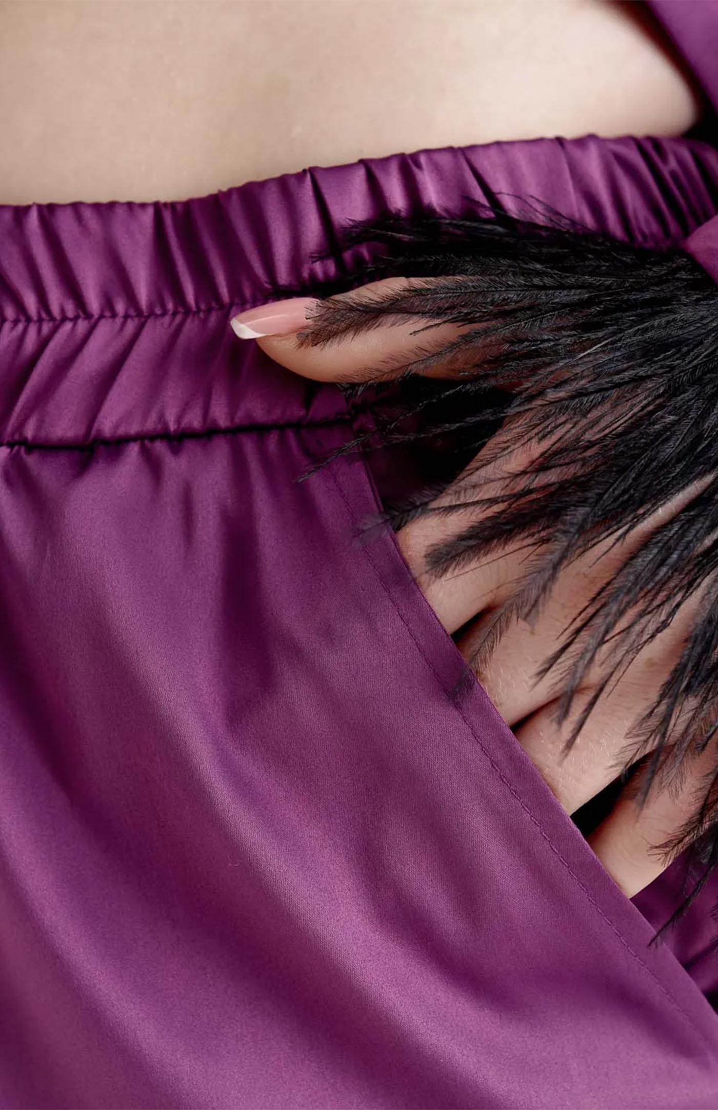 Purple Enchantment | Purple Bridal Feather Loungewear