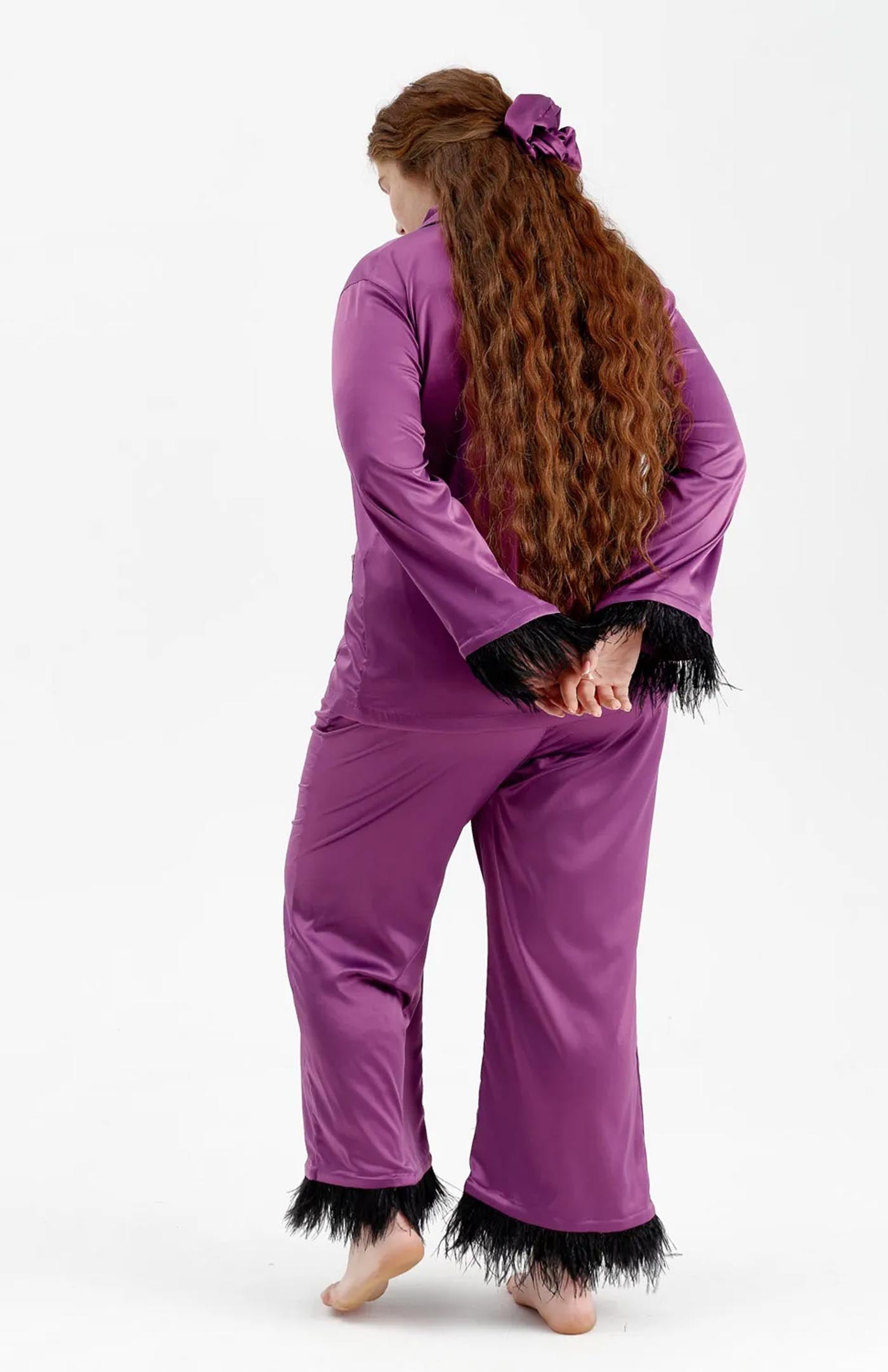 Purple Enchantment | Purple Bridal Feather Loungewear