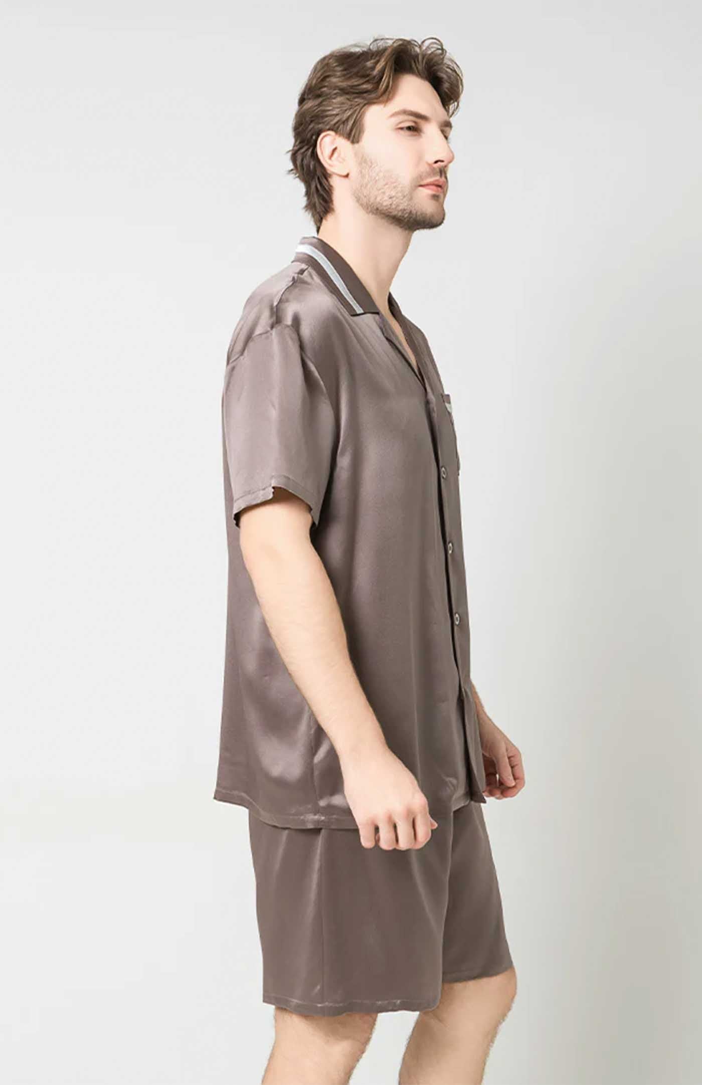 Titan Silk | Charcoal Set Satin Loungewear Set