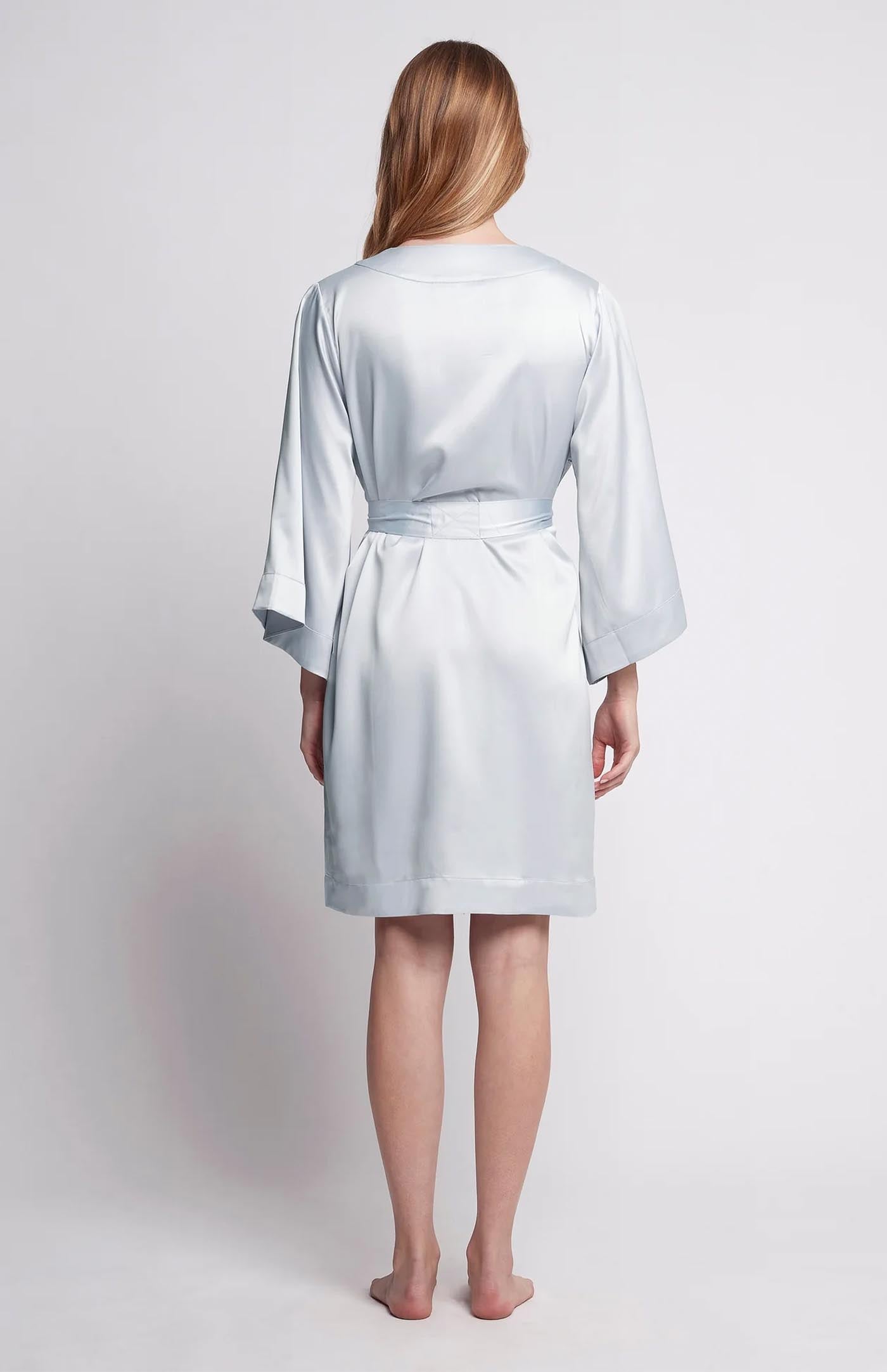 Pastel Blue | Sky Blue Satin Robe
